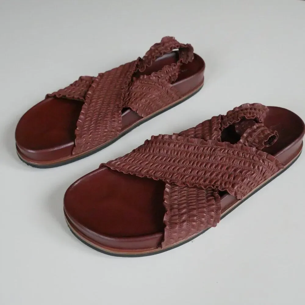 Rag & Bone Bailey Brown Leather Sandal Slingback Womens 10 - Picture 7 of 11